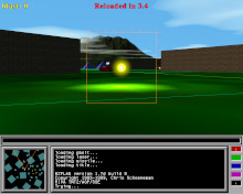 A screenshot of 1.7d9 showing the old style Heads-Up Display